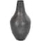 13" Black Metal Snakeskin Inspired Vase with Dimensional Wavy Accents
